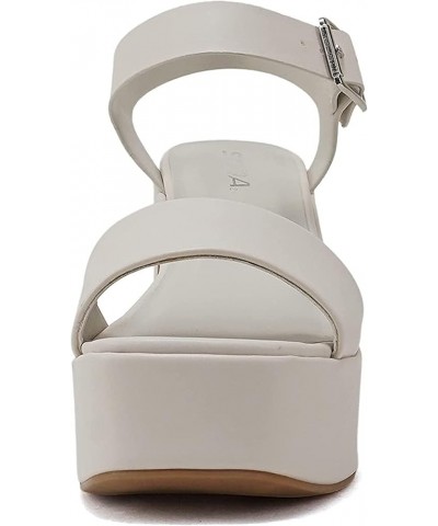 Launch ~ Women Open Toe Ankle Strap Platform Chunky High Heeled Sandal White Pu $26.00 Sandals