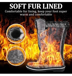 Women's Snow Boots Waterproof Slip Resistant Warm Faux Fur Lined Lace up Mid Calf Winter Duck Boots Cold Weather Shoes Grey-m...