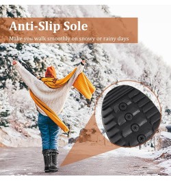 Women's Snow Boots Waterproof Slip Resistant Warm Faux Fur Lined Lace up Mid Calf Winter Duck Boots Cold Weather Shoes Grey-m...