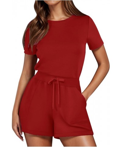 70s Jumpsuit for Women Bell Bottom Jumpsuit With 4 Pockets plus Size Tops Women Red-b➤➤ Womens Rompers 2024 Summer $13.01 San...