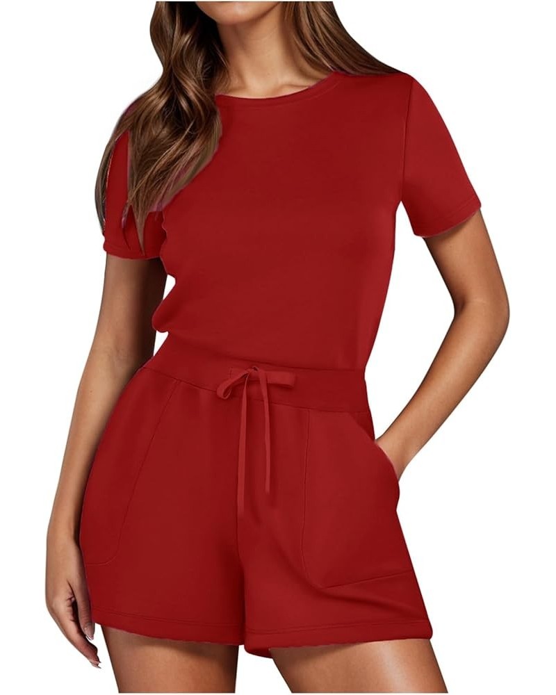 70s Jumpsuit for Women Bell Bottom Jumpsuit With 4 Pockets plus Size Tops Women Red-b➤➤ Womens Rompers 2024 Summer $13.01 San...