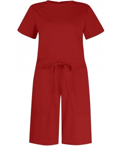 70s Jumpsuit for Women Bell Bottom Jumpsuit With 4 Pockets plus Size Tops Women Red-b➤➤ Womens Rompers 2024 Summer $13.01 San...