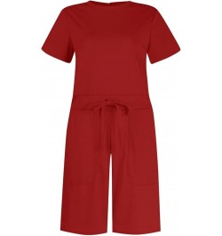 70s Jumpsuit for Women Bell Bottom Jumpsuit With 4 Pockets plus Size Tops Women Red-b➤➤ Womens Rompers 2024 Summer $13.01 San...