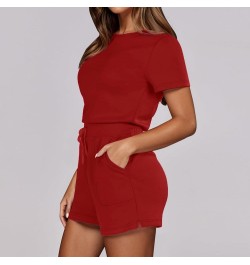 70s Jumpsuit for Women Bell Bottom Jumpsuit With 4 Pockets plus Size Tops Women Red-b➤➤ Womens Rompers 2024 Summer $13.01 San...