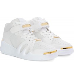 Giuseppe Zanotti, Talon Leather And Suede High-Top Men's Sneakers 6 White $240.80 Fashion Sneakers