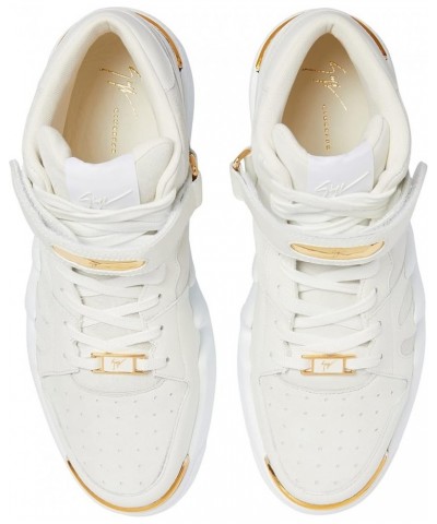 Giuseppe Zanotti, Talon Leather And Suede High-Top Men's Sneakers 6 White $240.80 Fashion Sneakers