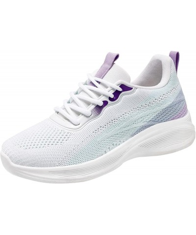 Women's Walking Shoes Lightweight Breathable Flying Woven Mesh Upper Casual Jogging Shoes Ladies Tennis Shoes Purple-3 $17.16...