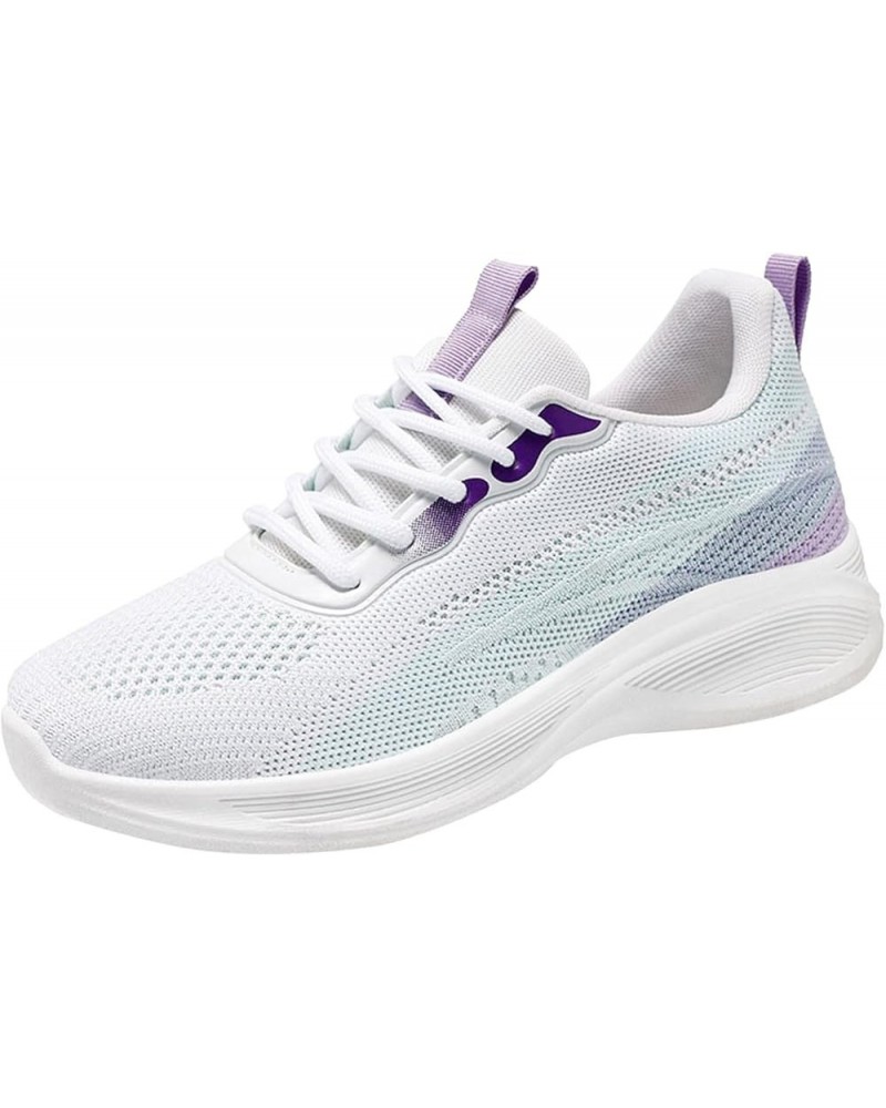 Women's Walking Shoes Lightweight Breathable Flying Woven Mesh Upper Casual Jogging Shoes Ladies Tennis Shoes Purple-3 $17.16...