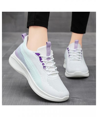 Women's Walking Shoes Lightweight Breathable Flying Woven Mesh Upper Casual Jogging Shoes Ladies Tennis Shoes Purple-3 $17.16...