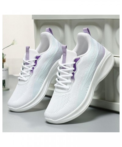 Women's Walking Shoes Lightweight Breathable Flying Woven Mesh Upper Casual Jogging Shoes Ladies Tennis Shoes Purple-3 $17.16...