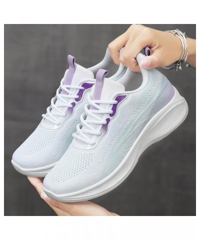 Women's Walking Shoes Lightweight Breathable Flying Woven Mesh Upper Casual Jogging Shoes Ladies Tennis Shoes Purple-3 $17.16...