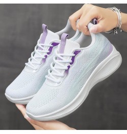 Women's Walking Shoes Lightweight Breathable Flying Woven Mesh Upper Casual Jogging Shoes Ladies Tennis Shoes Purple-3 $17.16...