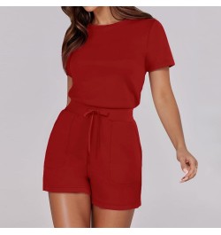 70s Jumpsuit for Women Bell Bottom Jumpsuit With 4 Pockets plus Size Tops Women Red-b➤➤ Womens Rompers 2024 Summer $13.01 San...