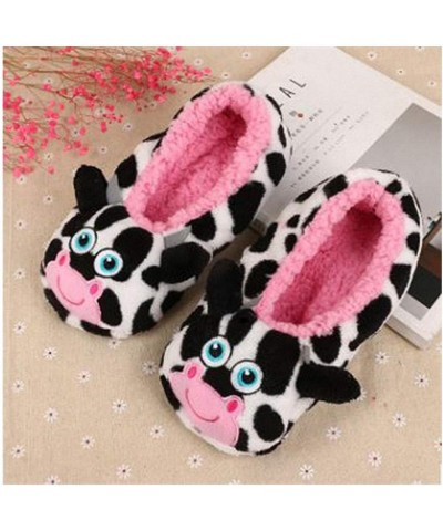 Womens New Warm Flats Soft Sole Women Indoor Floor Slippers Shoes Christmas Cartoon Animal Shape Home Slippers Cow $9.75 Slip...