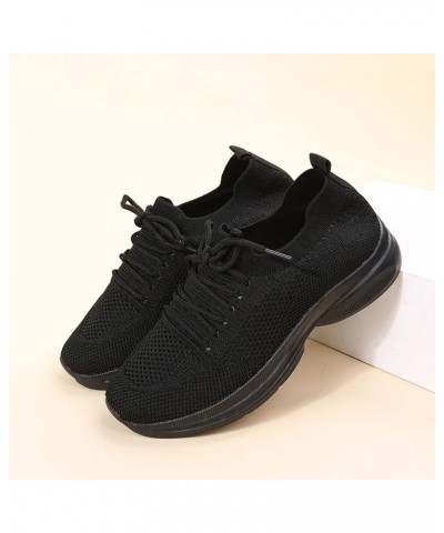 Walking Shoes for Women, Women's Fashion Mesh Wedge Sneakers Ladies Lace Up Casual Breathable Shoes Z-05 Black $20.72 Fashion...