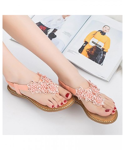 Sandals for Women Casual Summer, Women's Rhinestone Thong Flat Sandals Bohemian Gladiator Strappy Flip Flops Sandals Z11-rd2 ...