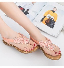 Sandals for Women Casual Summer, Women's Rhinestone Thong Flat Sandals Bohemian Gladiator Strappy Flip Flops Sandals Z11-rd2 ...