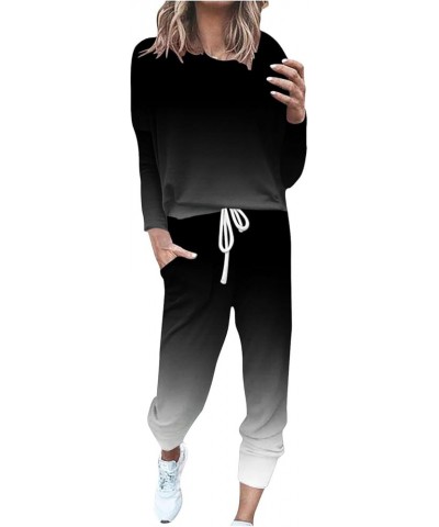 Stretch Suit Pants Women Neck Casual Loose Long Sleeve Top And Pants Set Mesh Pant Set Black➤➤ Pants for Women 2024 $19.71 Boots