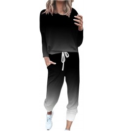 Stretch Suit Pants Women Neck Casual Loose Long Sleeve Top And Pants Set Mesh Pant Set Black➤➤ Pants for Women 2024 $19.71 Boots