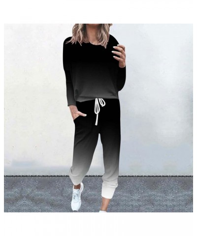 Stretch Suit Pants Women Neck Casual Loose Long Sleeve Top And Pants Set Mesh Pant Set Black➤➤ Pants for Women 2024 $19.71 Boots