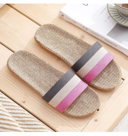 Womens Sandals Dressy Summer Flat, Women's Linen Beach Sandals Slippers Bow Boho Casual Summer Sandals D-grey $9.50 Sandals