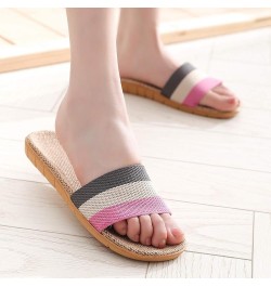 Womens Sandals Dressy Summer Flat, Women's Linen Beach Sandals Slippers Bow Boho Casual Summer Sandals D-grey $9.50 Sandals