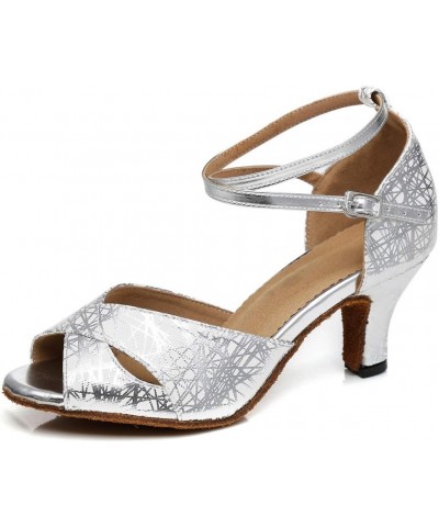 Womens Dress Heels for Wedding Peep Toe Party Shoes Silver US 9 $22.00 Pumps