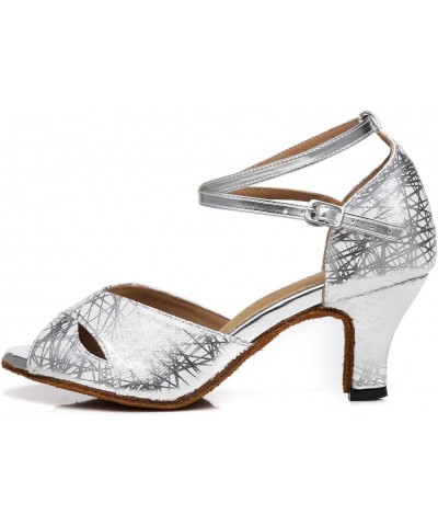 Womens Dress Heels for Wedding Peep Toe Party Shoes Silver US 9 $22.00 Pumps