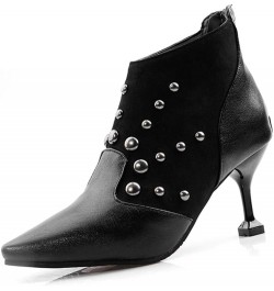 Fashion Women Thin Heel Ankle Boots with Pointed Toe Black $21.75 Boots