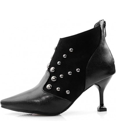 Fashion Women Thin Heel Ankle Boots with Pointed Toe Black $21.75 Boots