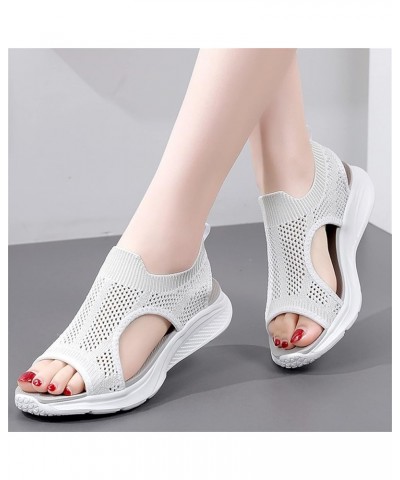 Saltwater Sandals Women Shoes Sports Sandals Soft Sole Outerwear Fashion Casual Roman Fairy Platform Sandals (Beige, 7) 9 Bei...