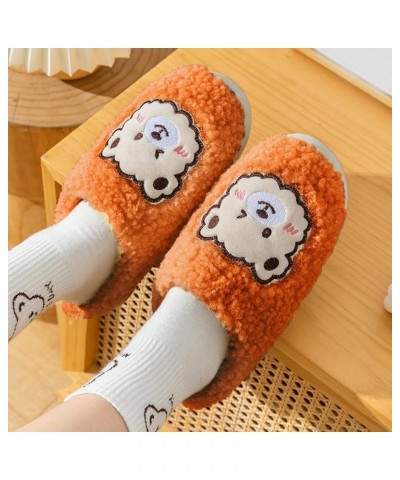 Men & Womens Slippers Durable Winter Home Slides Christmas Antlers Print Thermal Slippers Tight Fitting Ankle Shoes D-orange ...