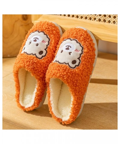 Men & Womens Slippers Durable Winter Home Slides Christmas Antlers Print Thermal Slippers Tight Fitting Ankle Shoes D-orange ...