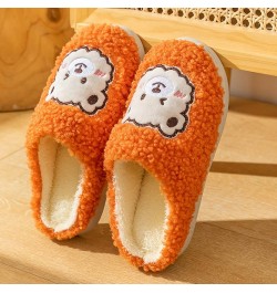 Men & Womens Slippers Durable Winter Home Slides Christmas Antlers Print Thermal Slippers Tight Fitting Ankle Shoes D-orange ...