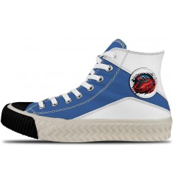 White Light Blue Custom high top lace up Non Slip Shock Absorbing Sneakers Sneakers with Fashionable Patterns $31.15 Fashion ...