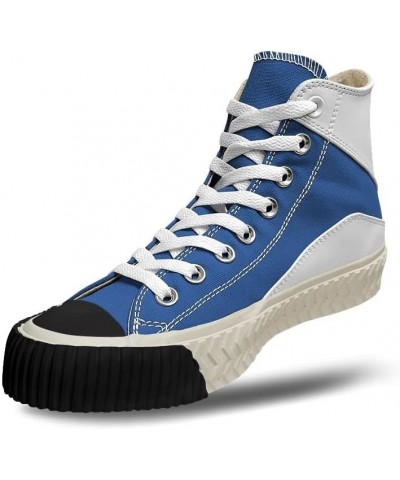 White Light Blue Custom high top lace up Non Slip Shock Absorbing Sneakers Sneakers with Fashionable Patterns $31.15 Fashion ...