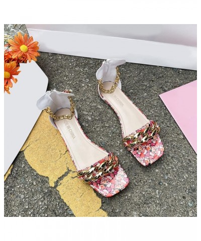 Women's Non Slip Slide Sandals Leisure Roman Style Flowers Print Summer Non Slip Zipper Beach Open Toe Breathable Shoes (Gree...