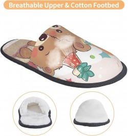 Furry Slippers For Women Men Cute Happy Birthday Bear Print Scuff Slippers Winter Plush Cute Slippers Cozy Indoor Slide $13.4...