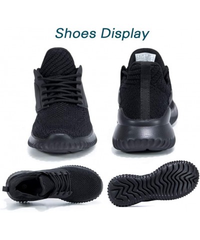 Womens Walking Shoes - Slip On Tennis Running Shoes Memory Foam Lightweight Work Sneakers for Indoor Outdoor Gym All Black $2...