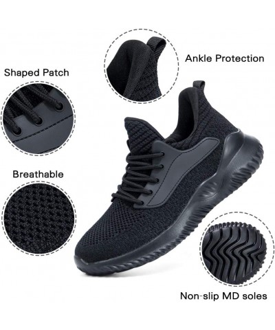 Womens Walking Shoes - Slip On Tennis Running Shoes Memory Foam Lightweight Work Sneakers for Indoor Outdoor Gym All Black $2...