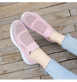 Summer Leisure Walking Shoes Women's Fashion Hollow Slip-on Sneaker Breathable Knit Mesh Fitness Shoes Lightweight Soft Sole ...