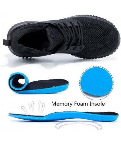 Womens Walking Shoes - Slip On Tennis Running Shoes Memory Foam Lightweight Work Sneakers for Indoor Outdoor Gym All Black $2...