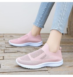 Summer Leisure Walking Shoes Women's Fashion Hollow Slip-on Sneaker Breathable Knit Mesh Fitness Shoes Lightweight Soft Sole ...