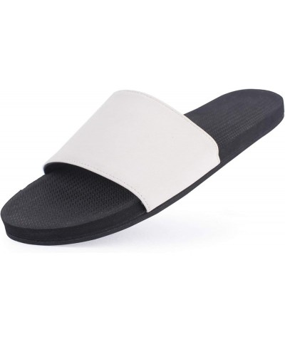 Women's ESSNTLS Vegan Slides [Reused Tire Sole, Natural Rubber Arch Support, ENVRO Strap, Waterproof] Black/Sea Salt $28.34 S...