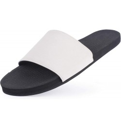 Women's ESSNTLS Vegan Slides [Reused Tire Sole, Natural Rubber Arch Support, ENVRO Strap, Waterproof] Black/Sea Salt $28.34 S...