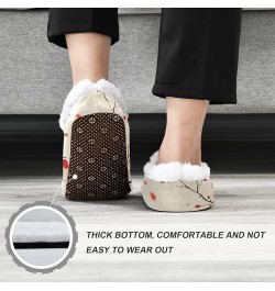 Women's Closed Back House Slippers Memory Foam Slippers Comfy Slippers Floral Indoor Outdoor Winter Bedroom Shoes Fuzzy Fleec...