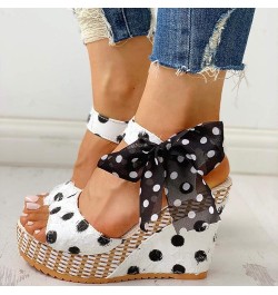 Shoes for Women Strappy Lace Up Chunky Block Heels Wedges Sandal Slip-on Open Toe Dress Shoes 116-htrns-white2 $12.52 Slippers