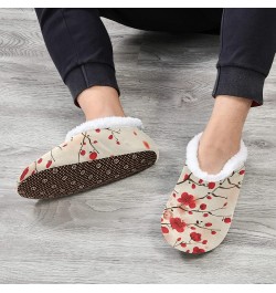 Women's Closed Back House Slippers Memory Foam Slippers Comfy Slippers Floral Indoor Outdoor Winter Bedroom Shoes Fuzzy Fleec...