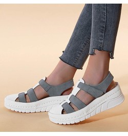 Women Platform Sandals Platforms Sandals Casual Wedges Ladies Women's Hollow Beach Shoes Out Fashion Women's Sandals (Blue, 8...