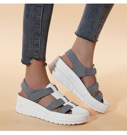 Women Platform Sandals Platforms Sandals Casual Wedges Ladies Women's Hollow Beach Shoes Out Fashion Women's Sandals (Blue, 8...